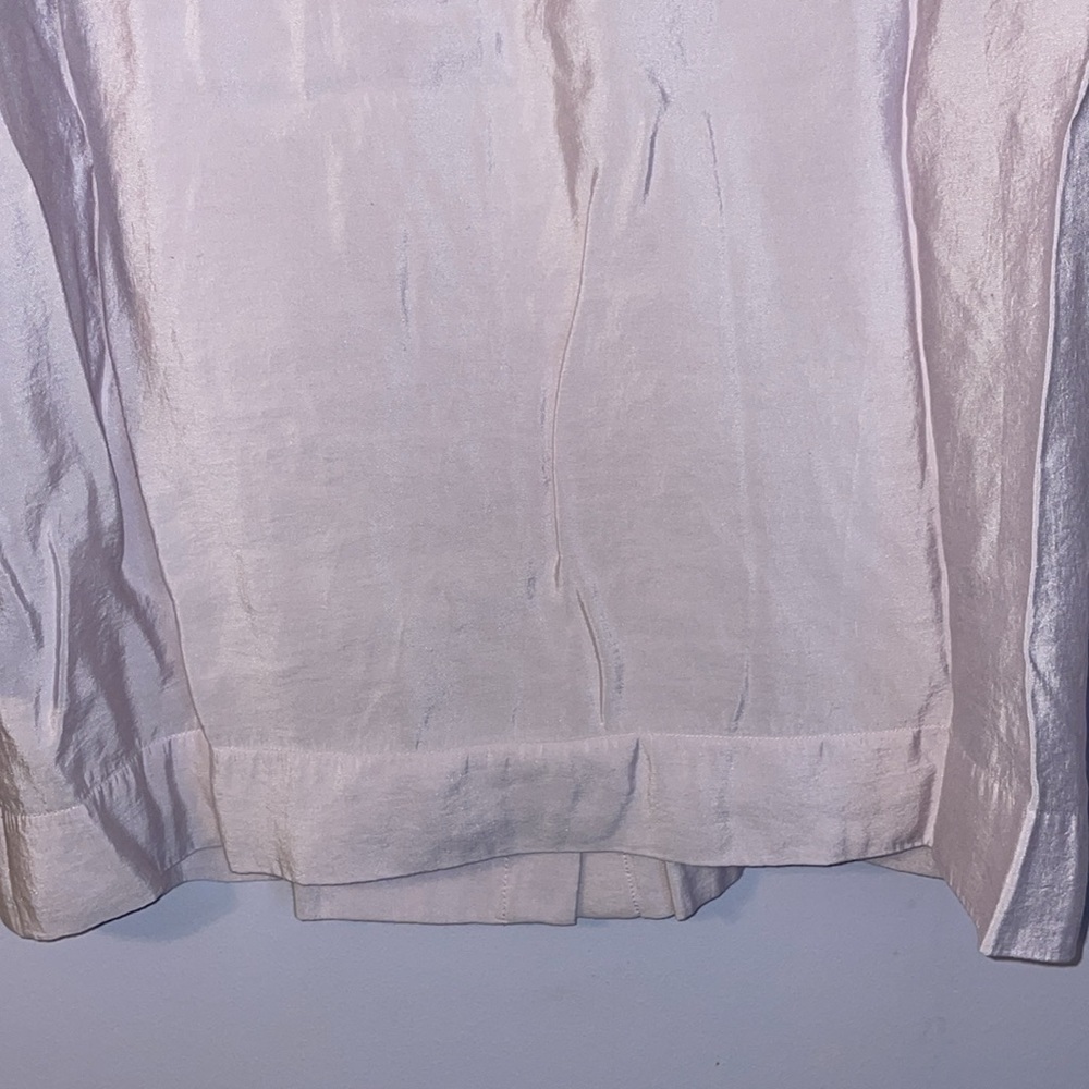 J. Jill Light Purple Square Neckline 3/4 Sleeve Button Front Blouse Size MP - Picture 11 of 14